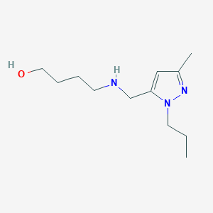 molecular formula C12H23N3O B11745874 4-{[(3-methyl-1-propyl-1H-pyrazol-5-yl)methyl]amino}butan-1-ol CAS No. 1856050-94-6