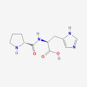 molecular formula C11H16N4O3 B11745945 L-Histidine, N-D-prolyl-(9CI) 