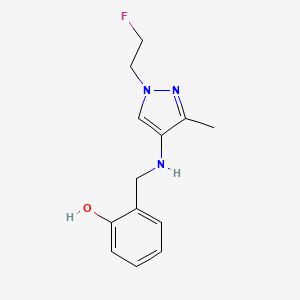 molecular formula C13H16FN3O B11745963 2-({[1-(2-fluoroethyl)-3-methyl-1H-pyrazol-4-yl]amino}methyl)phenol 