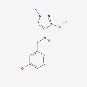 molecular formula C13H17N3O2 B11746006 3-methoxy-N-(3-methoxybenzyl)-1-methyl-1H-pyrazol-4-amine 