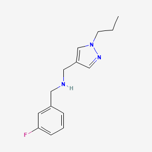 molecular formula C14H18FN3 B11746037 [(3-fluorophenyl)methyl][(1-propyl-1H-pyrazol-4-yl)methyl]amine 