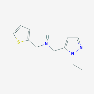 molecular formula C11H15N3S B11746040 [(1-Ethyl-1H-pyrazol-5-yl)methyl](thiophen-2-ylmethyl)amine 