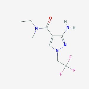 molecular formula C9H13F3N4O B11746049 3-Amino-N-ethyl-n-methyl-1-(2,2,2-trifluoroethyl)-1H-pyrazole-4-carboxamide 