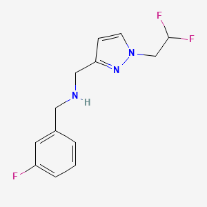 {[1-(2,2-difluoroethyl)-1H-pyrazol-3-yl]methyl}[(3-fluorophenyl)methyl]amine