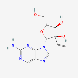 molecular formula C12H15N5O4 B11746083 (2R,3R,4R,5R)-2-(2-amino-9H-purin-9-yl)-3-ethenyl-5-(hydroxymethyl)oxolane-3,4-diol 