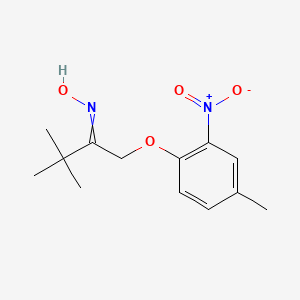 molecular formula C13H18N2O4 B11746093 N-[3,3-dimethyl-1-(4-methyl-2-nitrophenoxy)butan-2-ylidene]hydroxylamine 