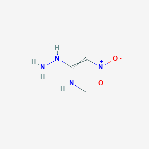 molecular formula C3H8N4O2 B11746107 [1-(Methylamino)-2-nitroethenyl]hydrazine 