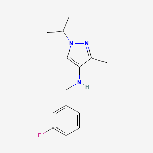 N-[(3-fluorophenyl)methyl]-3-methyl-1-(propan-2-yl)-1H-pyrazol-4-amine