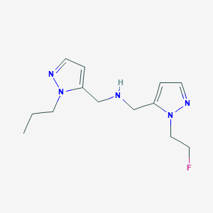 molecular formula C13H20FN5 B11746156 {[1-(2-fluoroethyl)-1H-pyrazol-5-yl]methyl}[(1-propyl-1H-pyrazol-5-yl)methyl]amine 