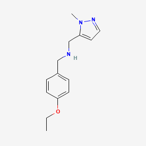 molecular formula C14H19N3O B11746172 [(4-ethoxyphenyl)methyl][(1-methyl-1H-pyrazol-5-yl)methyl]amine 