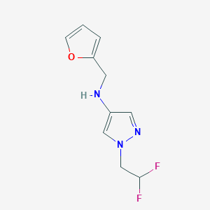 molecular formula C10H11F2N3O B11746248 1-(2,2-difluoroethyl)-N-(furan-2-ylmethyl)-1H-pyrazol-4-amine 