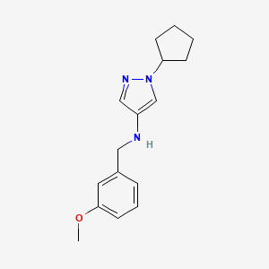 molecular formula C16H21N3O B11746293 1-cyclopentyl-N-[(3-methoxyphenyl)methyl]-1H-pyrazol-4-amine CAS No. 1856033-53-8