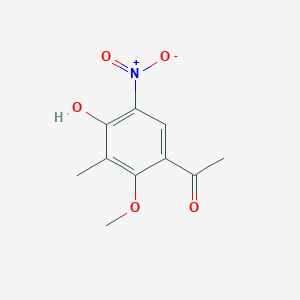 molecular formula C10H11NO5 B11746298 1-(4-Hydroxy-2-methoxy-3-methyl-5-nitrophenyl)ethanone 