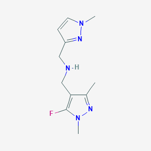 molecular formula C11H16FN5 B11746431 [(5-fluoro-1,3-dimethyl-1H-pyrazol-4-yl)methyl][(1-methyl-1H-pyrazol-3-yl)methyl]amine 