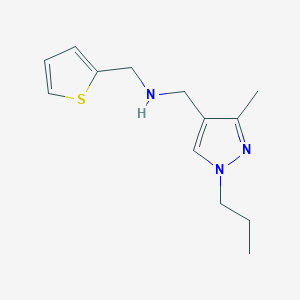 [(3-methyl-1-propyl-1H-pyrazol-4-yl)methyl][(thiophen-2-yl)methyl]amine