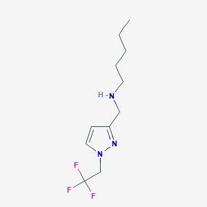 molecular formula C11H18F3N3 B11746512 pentyl({[1-(2,2,2-trifluoroethyl)-1H-pyrazol-3-yl]methyl})amine 