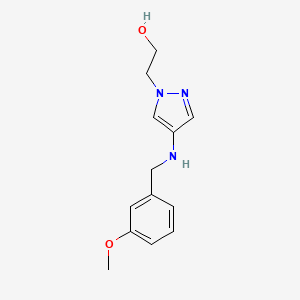 molecular formula C13H17N3O2 B11746560 2-(4-{[(3-methoxyphenyl)methyl]amino}-1H-pyrazol-1-yl)ethan-1-ol 