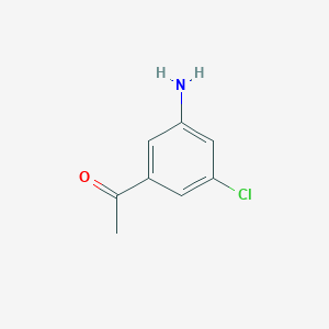 molecular formula C8H8ClNO B11746562 1-(3-Amino-5-chlorophenyl)ethan-1-one 