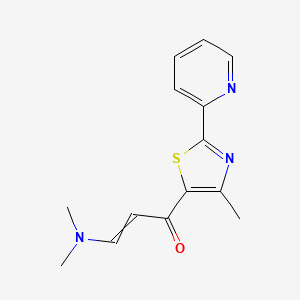 molecular formula C14H15N3OS B11746570 3-(Dimethylamino)-1-[4-methyl-2-(pyridin-2-yl)-1,3-thiazol-5-yl]prop-2-en-1-one 