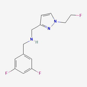 molecular formula C13H14F3N3 B11746596 [(3,5-difluorophenyl)methyl]({[1-(2-fluoroethyl)-1H-pyrazol-3-yl]methyl})amine 