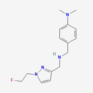 molecular formula C15H21FN4 B11746666 4-[({[1-(2-fluoroethyl)-1H-pyrazol-3-yl]methyl}amino)methyl]-N,N-dimethylaniline 