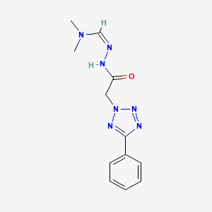 molecular formula C12H15N7O B11746669 N'-[(E)-(dimethylamino)methylidene]-2-(5-phenyl-2H-1,2,3,4-tetrazol-2-yl)acetohydrazide 