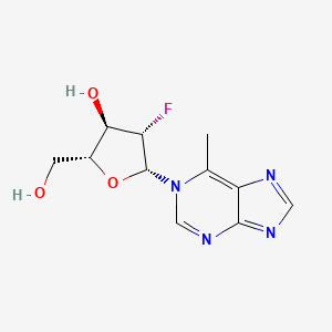 molecular formula C11H13FN4O3 B11746675 (2R,3R,4S,5R)-4-fluoro-2-(hydroxymethyl)-5-(6-methyl-1H-purin-1-yl)oxolan-3-ol 