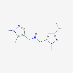 molecular formula C14H23N5 B11746739 [(1,5-dimethyl-1H-pyrazol-4-yl)methyl]({[1-methyl-3-(propan-2-yl)-1H-pyrazol-5-yl]methyl})amine 