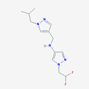 molecular formula C13H19F2N5 B11746741 1-(2,2-difluoroethyl)-N-{[1-(2-methylpropyl)-1H-pyrazol-4-yl]methyl}-1H-pyrazol-4-amine 