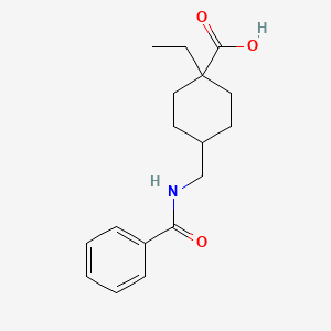 molecular formula C17H23NO3 B11746745 trans-4-(Benzamidomethyl)-1-ethylcyclohexanecarboxylic acid 