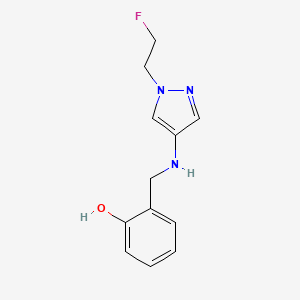 molecular formula C12H14FN3O B11746876 2-({[1-(2-fluoroethyl)-1H-pyrazol-4-yl]amino}methyl)phenol 