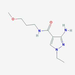 molecular formula C10H18N4O2 B11746881 3-Amino-1-ethyl-N-(3-methoxypropyl)-1H-pyrazole-4-carboxamide 