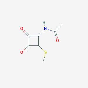 molecular formula C7H7NO3S B1174691 N-[2-(Methylsulfanyl)-3,4-dioxo-1-cyclobuten-1-yl]acetamide CAS No. 152836-82-3