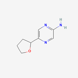 molecular formula C8H11N3O B11746933 5-(Tetrahydrofuran-2-yl)pyrazin-2-amine 