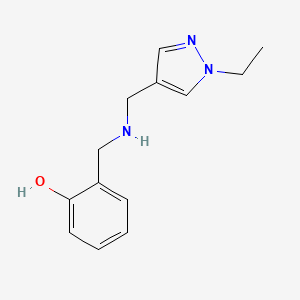 molecular formula C13H17N3O B11746941 2-({[(1-Ethyl-1H-pyrazol-4-YL)methyl]amino}methyl)phenol 