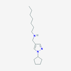 molecular formula C16H29N3 B11746943 [(1-cyclopentyl-1H-pyrazol-4-yl)methyl](heptyl)amine 