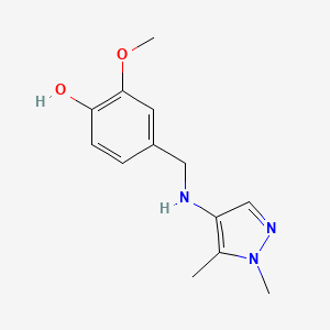 molecular formula C13H17N3O2 B11746964 4-{[(1,5-Dimethyl-1H-pyrazol-4-YL)amino]methyl}-2-methoxyphenol 