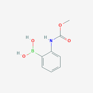 molecular formula C8H10BNO4 B11746972 (2-((Methoxycarbonyl)amino)phenyl)boronic acid 