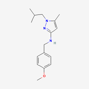 molecular formula C16H23N3O B11747011 N-[(4-methoxyphenyl)methyl]-5-methyl-1-(2-methylpropyl)-1H-pyrazol-3-amine 