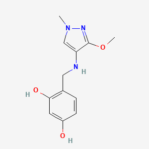 4-{[(3-methoxy-1-methyl-1H-pyrazol-4-yl)amino]methyl}benzene-1,3-diol