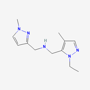 molecular formula C12H19N5 B11747031 [(1-ethyl-4-methyl-1H-pyrazol-5-yl)methyl][(1-methyl-1H-pyrazol-3-yl)methyl]amine 