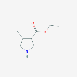 molecular formula C8H15NO2 B11747033 Ethyl 4-methylpyrrolidine-3-carboxylate 