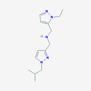 molecular formula C14H23N5 B11747038 [(1-ethyl-1H-pyrazol-5-yl)methyl]({[1-(2-methylpropyl)-1H-pyrazol-3-yl]methyl})amine 