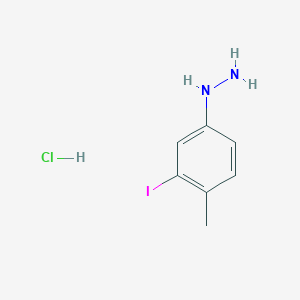 molecular formula C7H10ClIN2 B11747109 (3-Iodo-4-methylphenyl)hydrazine hydrochloride 