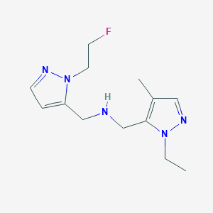 molecular formula C13H20FN5 B11747136 [(1-ethyl-4-methyl-1H-pyrazol-5-yl)methyl]({[1-(2-fluoroethyl)-1H-pyrazol-5-yl]methyl})amine 