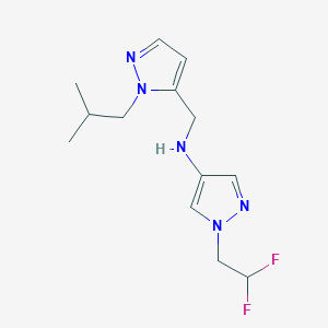 molecular formula C13H19F2N5 B11747146 1-(2,2-difluoroethyl)-N-{[1-(2-methylpropyl)-1H-pyrazol-5-yl]methyl}-1H-pyrazol-4-amine 