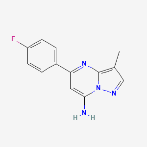 molecular formula C13H11FN4 B11747193 5-(4-Fluorophenyl)-3-methylpyrazolo[1,5-a]pyrimidin-7-amine 