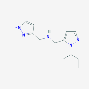 molecular formula C13H21N5 B11747260 {[1-(butan-2-yl)-1H-pyrazol-5-yl]methyl}[(1-methyl-1H-pyrazol-3-yl)methyl]amine 