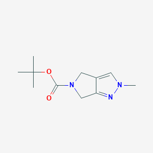 molecular formula C11H17N3O2 B11747275 tert-Butyl 2-methyl-4,6-dihydropyrrolo[3,4-c]pyrazole-5(2H)-carboxylate 