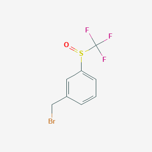 molecular formula C8H6BrF3OS B11747283 1-(Bromomethyl)-3-trifluoromethanesulfinylbenzene 